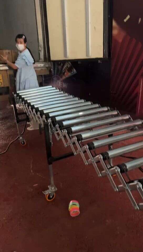 Multi-Wedge Belt Powered Roller Conveyor for Ice Cream Loading