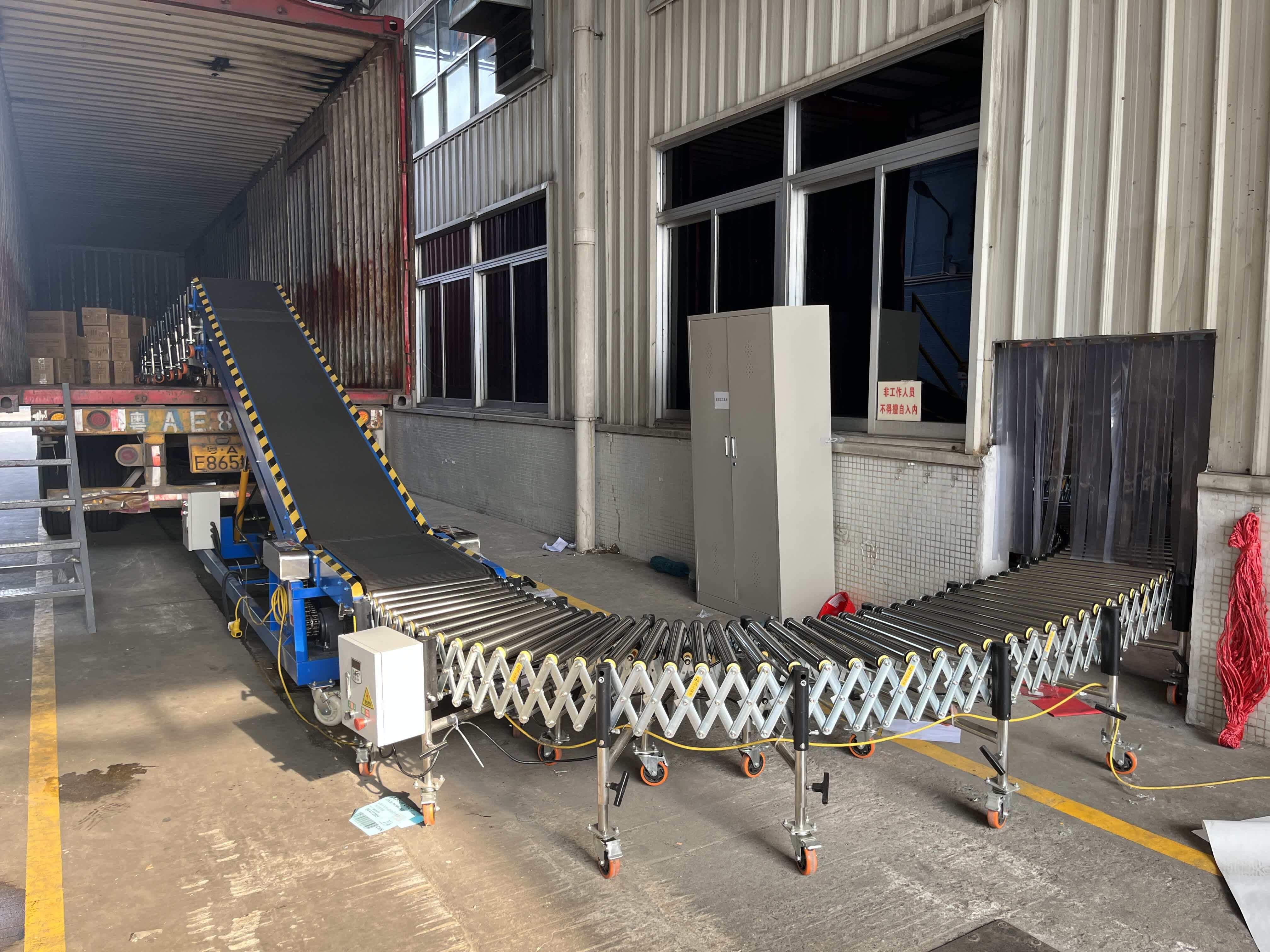 Incline Conveyor + Multi-Wedge Belt Roller Line Coordinated Loading and Unloading