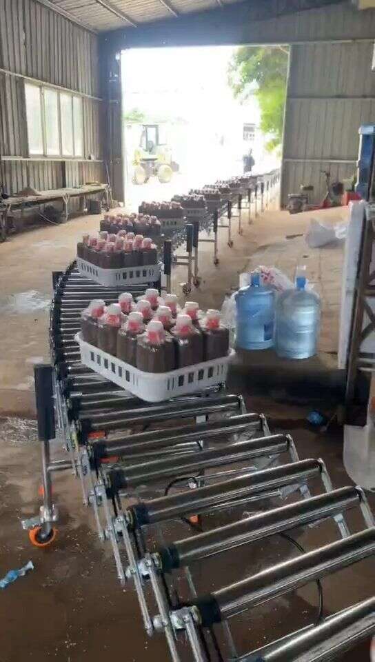 Multi-Wedge Belt Powered Roller Conveyor for Liquid Culture Circulation